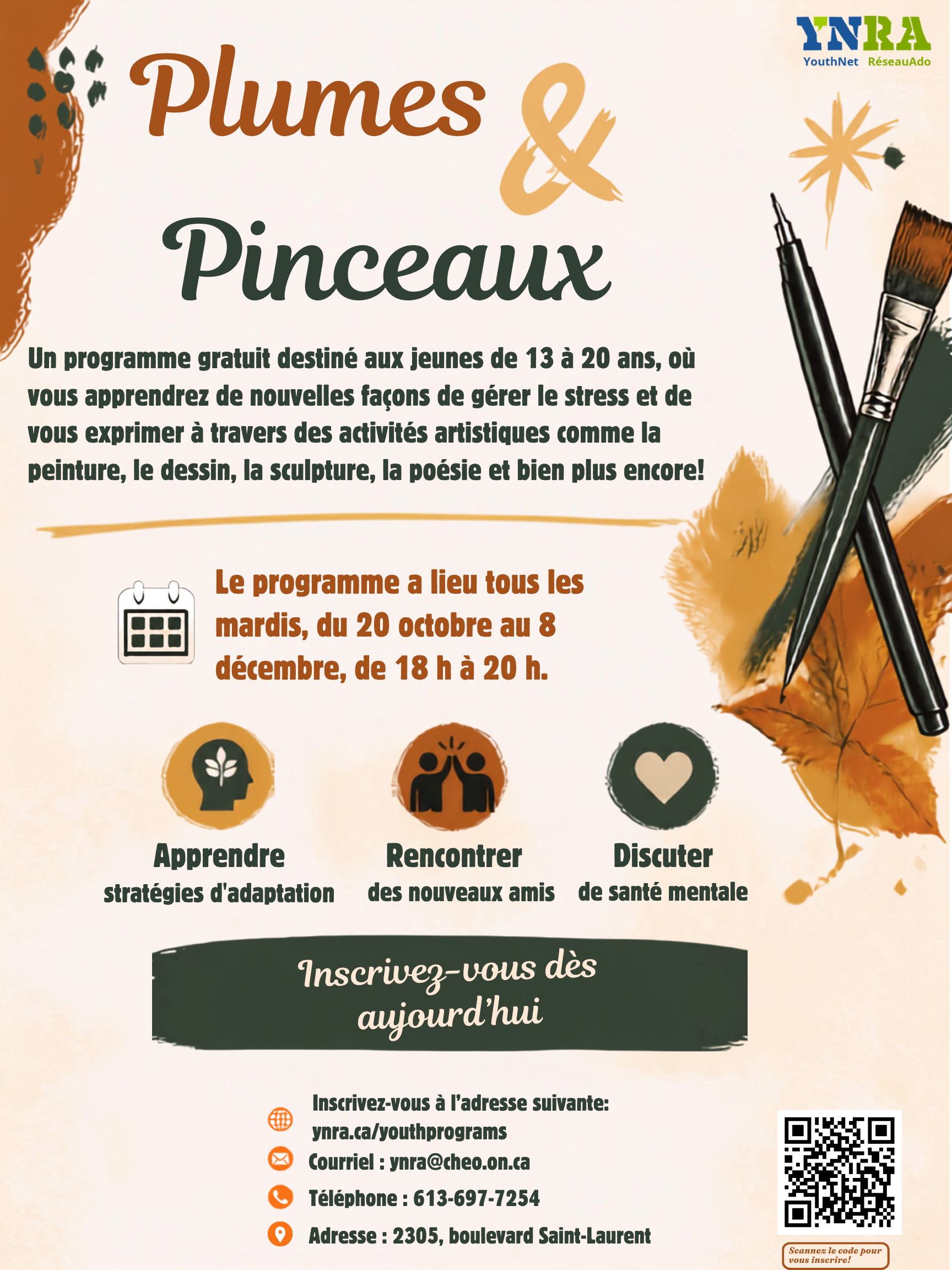 YNRA programmes d'automne 2026